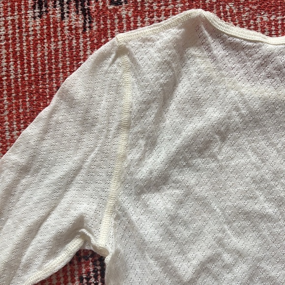 DÔEN Ada T-Shirt in White Pointelle - Picture 9 of 11